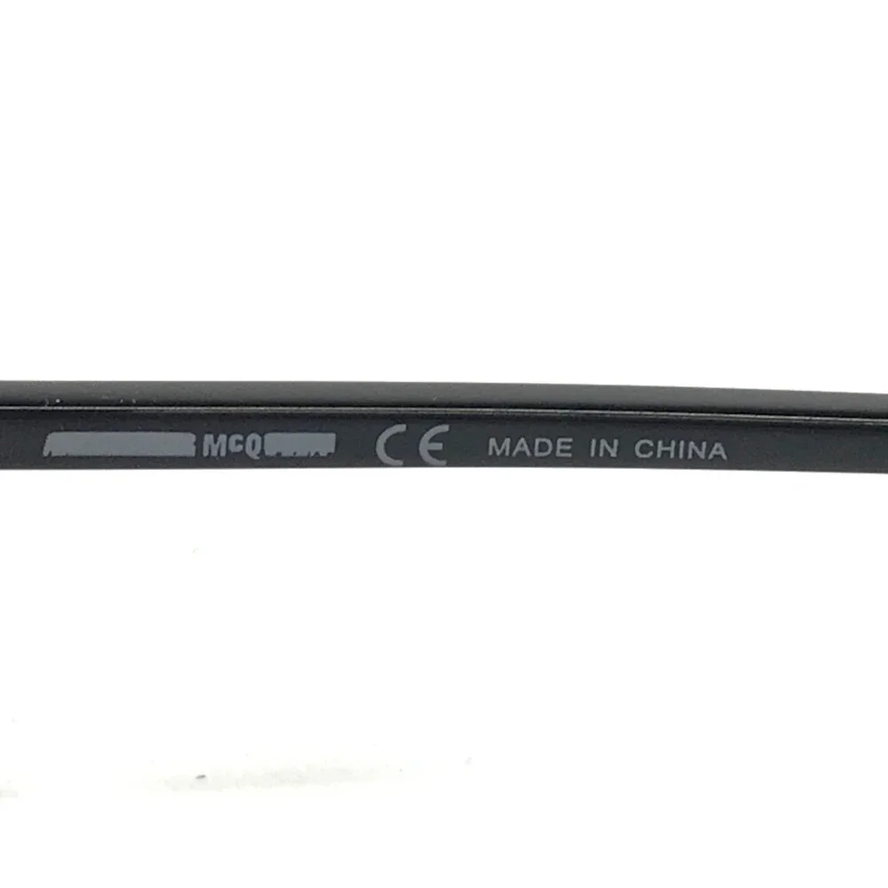 McQ Sunglasses MQ0095S 001 Polished Black Pilot Bridge Frames with Black Lenses